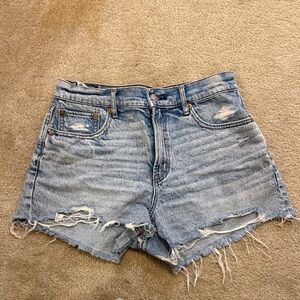 American Eagle Outfitters Faded Blue Ripped Jean Shorts